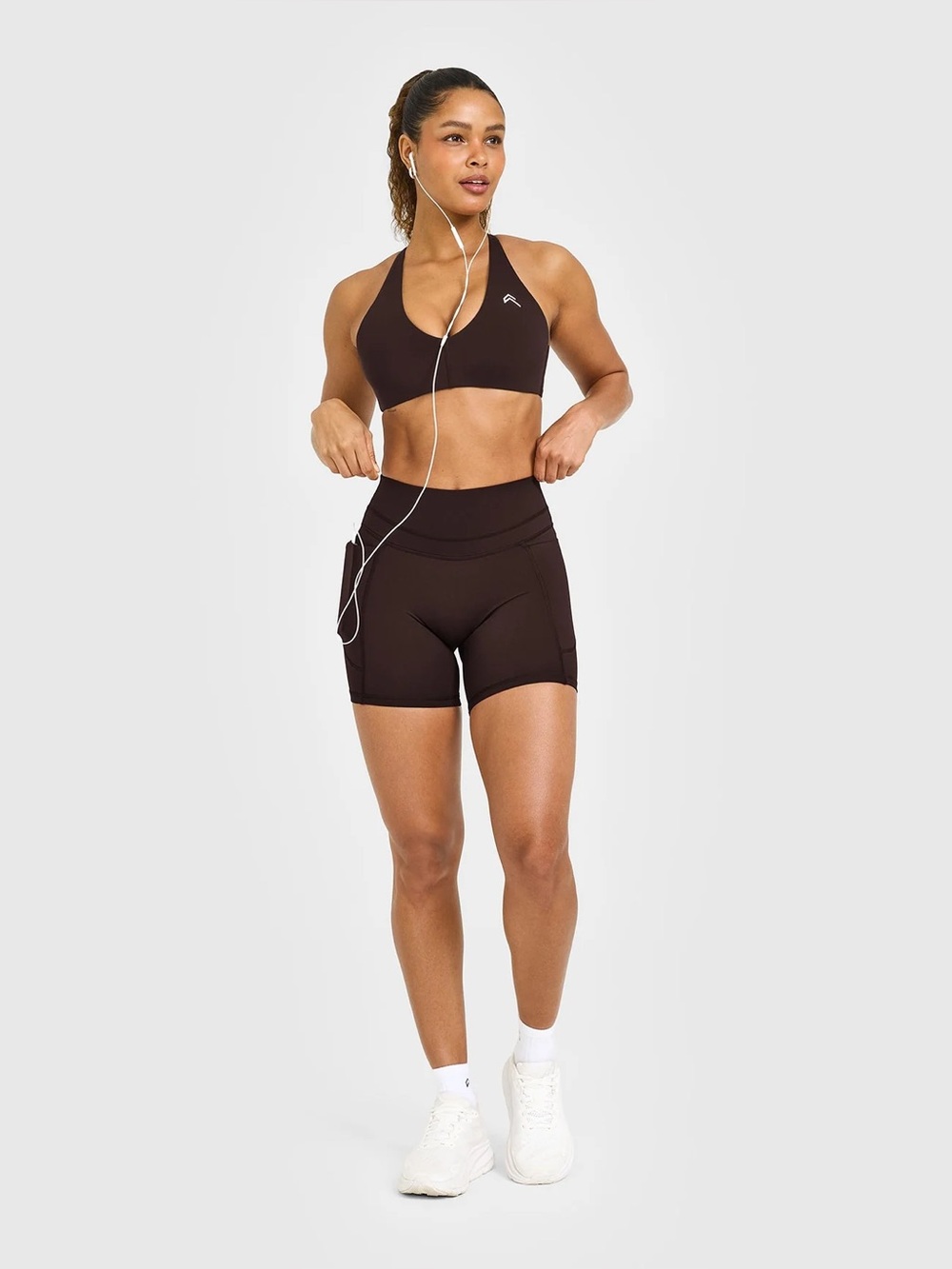 ONER ACTIVE UNIFIEDMOVE™ HIGH WAISTED POCKET SHORTS 6" IN 70% COCOA - Picture 8 of 9